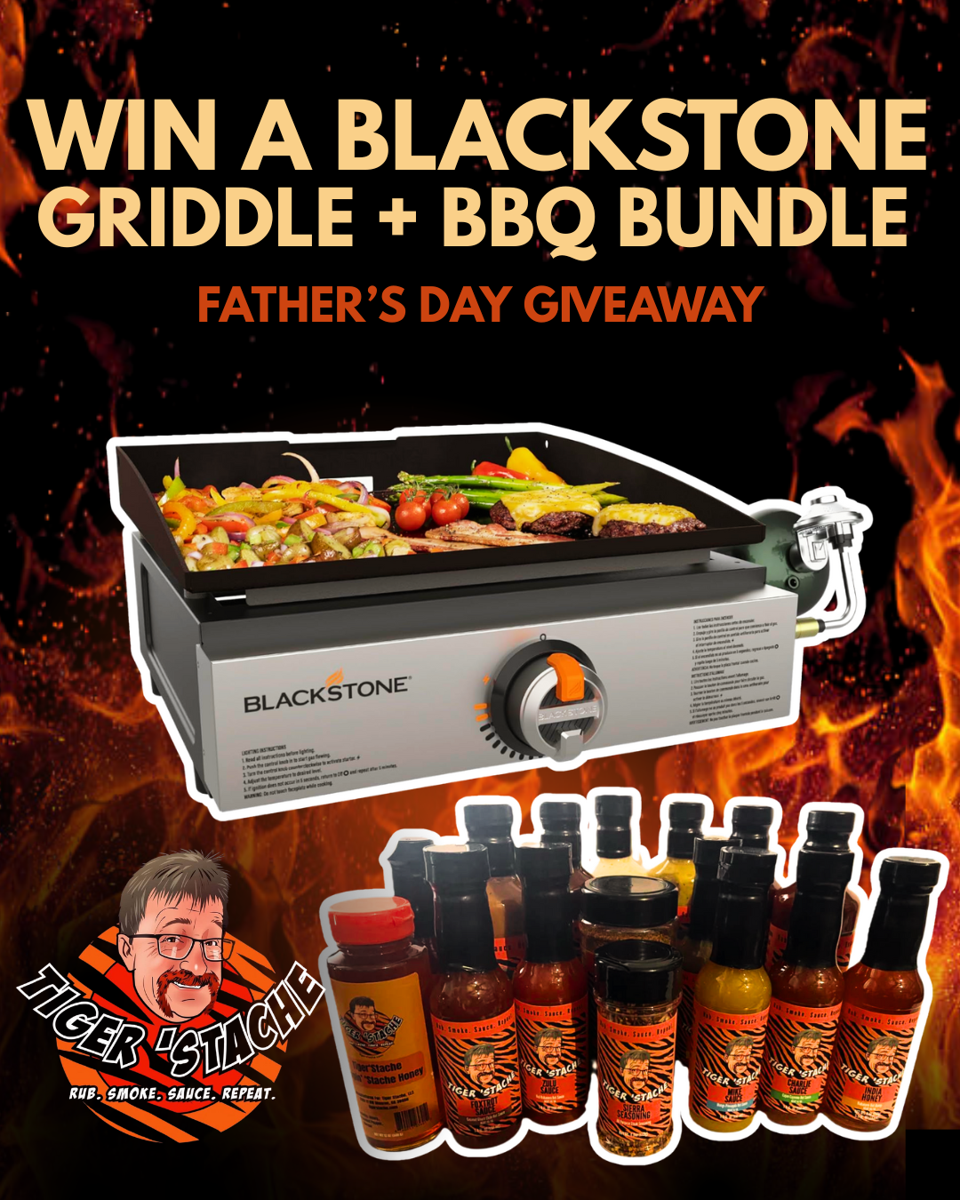 Win Dad the Ultimate Grill Upgrade: Tiger'Stache Father's Day Blackstone Giveaway
